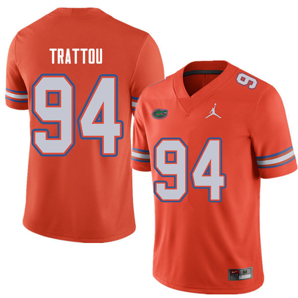 Jordan Brand Men #94 Justin Trattou Florida Gators College Football Jerseys Sale-Orange